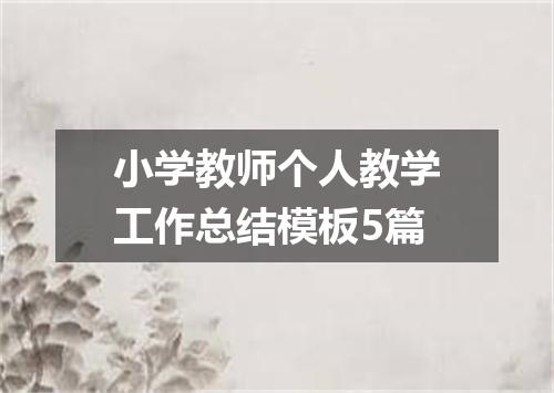 小学教师个人教学工作总结模板5篇