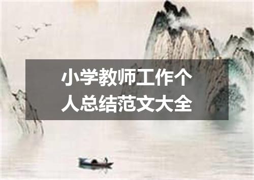 小学教师工作个人总结范文大全