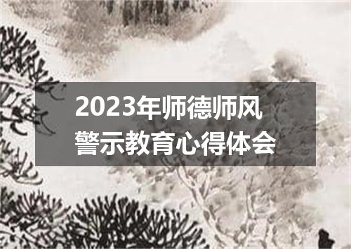 2023年师德师风警示教育心得体会