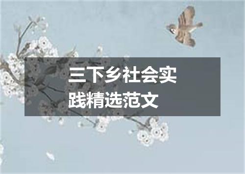 三下乡社会实践精选范文