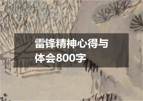 雷锋精神心得与体会800字