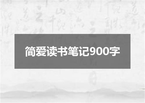 简爱读书笔记900字