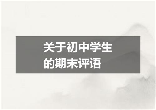 关于初中学生的期末评语
