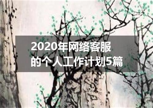 2020年网络客服的个人工作计划5篇