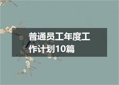 普通员工年度工作计划10篇