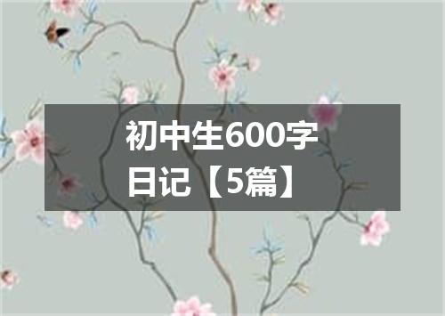 初中生600字日记【5篇】