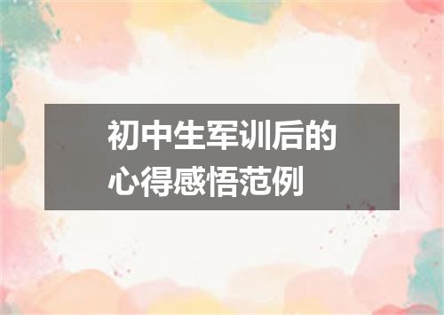 初中生军训后的心得感悟范例