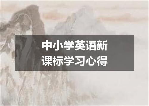 中小学英语新课标学习心得