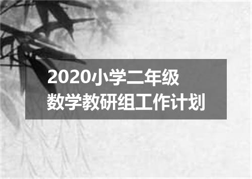 2020小学二年级数学教研组工作计划