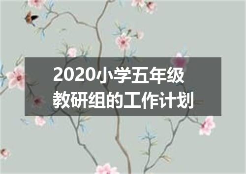 2020小学五年级教研组的工作计划