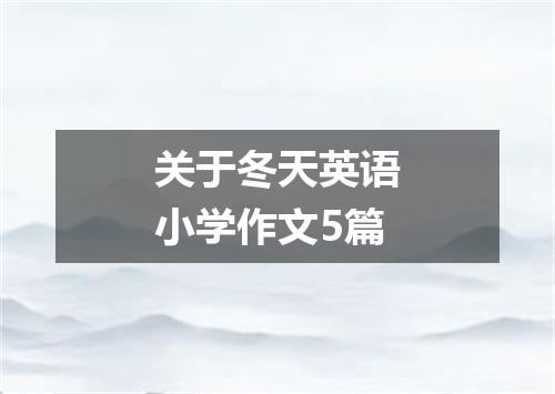 关于冬天英语小学作文5篇