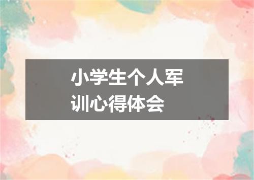 小学生个人军训心得体会