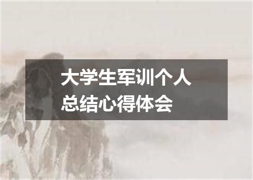 大学生军训个人总结心得体会