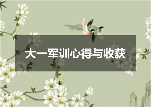 大一军训心得与收获