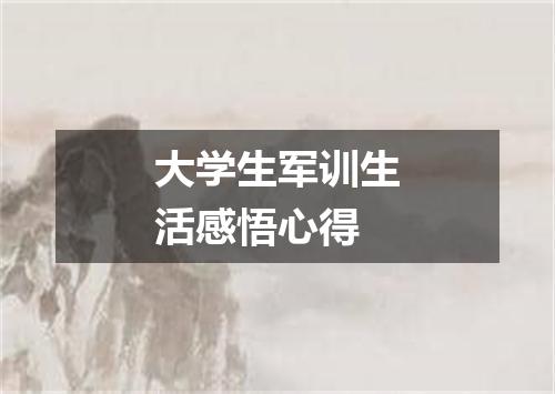 大学生军训生活感悟心得