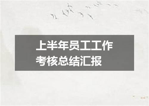 上半年员工工作考核总结汇报