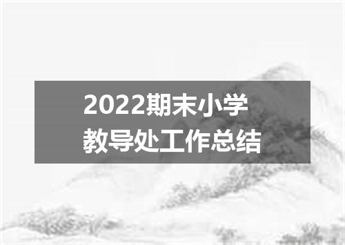 2022期末小学教导处工作总结