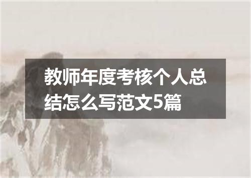 教师年度考核个人总结怎么写范文5篇