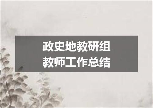 政史地教研组教师工作总结