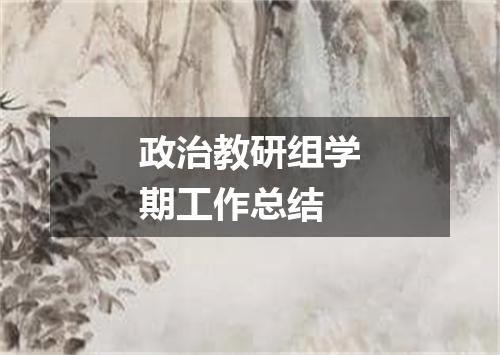 政治教研组学期工作总结