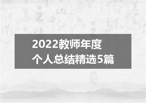 2022教师年度个人总结精选5篇