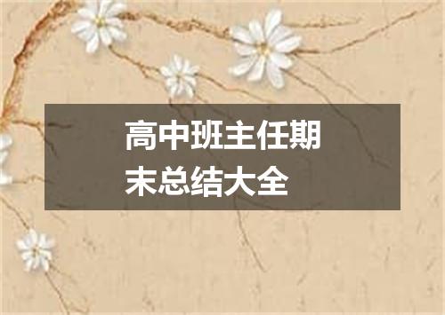 高中班主任期末总结大全