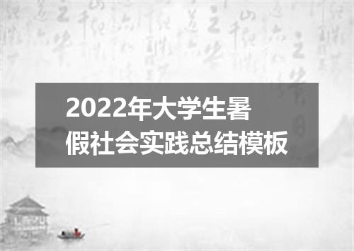 2022年大学生暑假社会实践总结模板