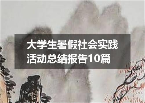 大学生暑假社会实践活动总结报告10篇