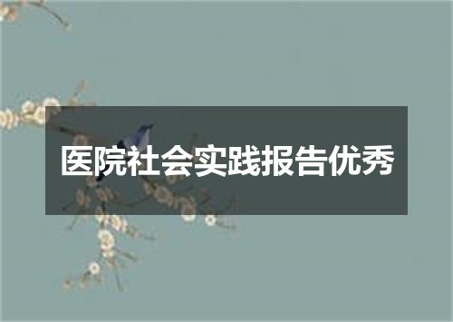 医院社会实践报告优秀