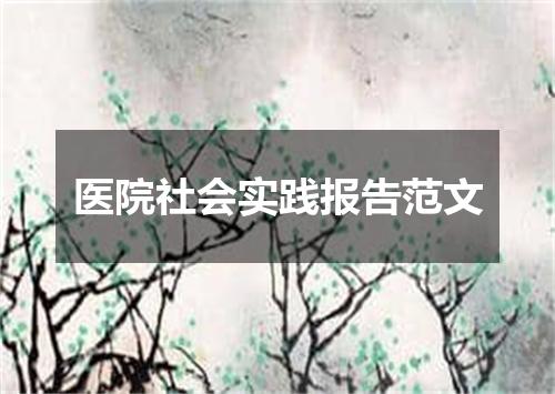 医院社会实践报告范文
