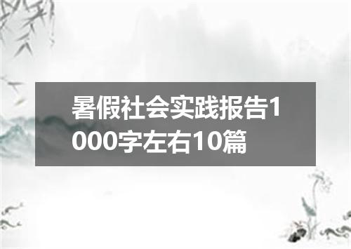 暑假社会实践报告1000字左右10篇