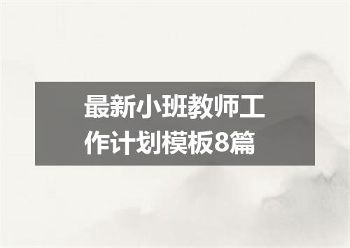 最新小班教师工作计划模板8篇