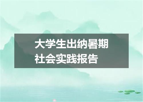 大学生出纳暑期社会实践报告