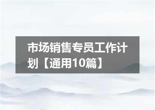 市场销售专员工作计划【通用10篇】