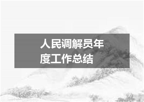 人民调解员年度工作总结