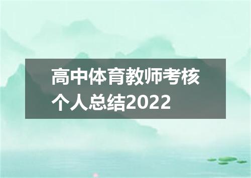 高中体育教师考核个人总结2022