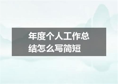 年度个人工作总结怎么写简短