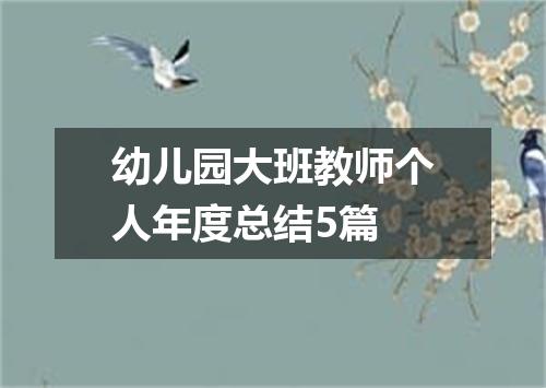 幼儿园大班教师个人年度总结5篇