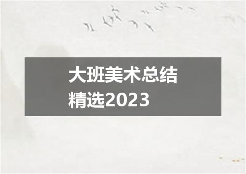 大班美术总结精选2023