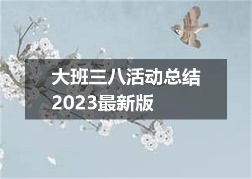 大班三八活动总结2023最新版
