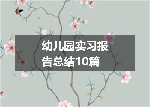 幼儿园实习报告总结10篇
