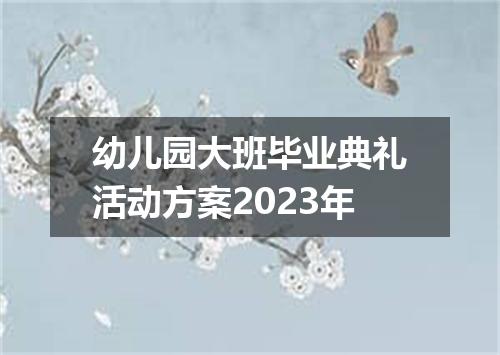 幼儿园大班毕业典礼活动方案2023年