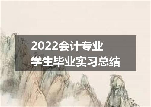 2022会计专业学生毕业实习总结