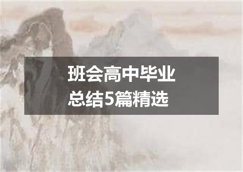 班会高中毕业总结5篇精选