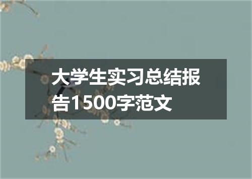 大学生实习总结报告1500字范文