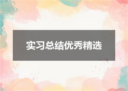 实习总结优秀精选