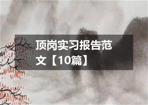 顶岗实习报告范文【10篇】