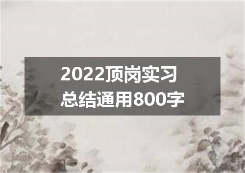 2022顶岗实习总结通用800字