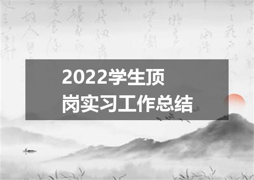 2022学生顶岗实习工作总结