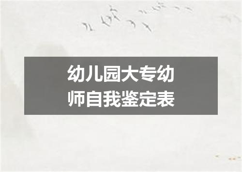 幼儿园大专幼师自我鉴定表